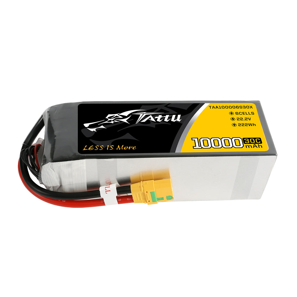 Tattu 10000mAh 22.2V 30C 6S1P Lipo Battery Pack with XT90 Anti-spark Plug