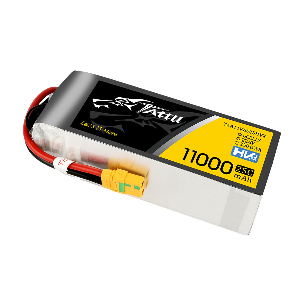 Tattu 11000MAH 22.8V HV 25C 6S1P Lipo Battery Pack with XT90-S(anti-spark) Plug