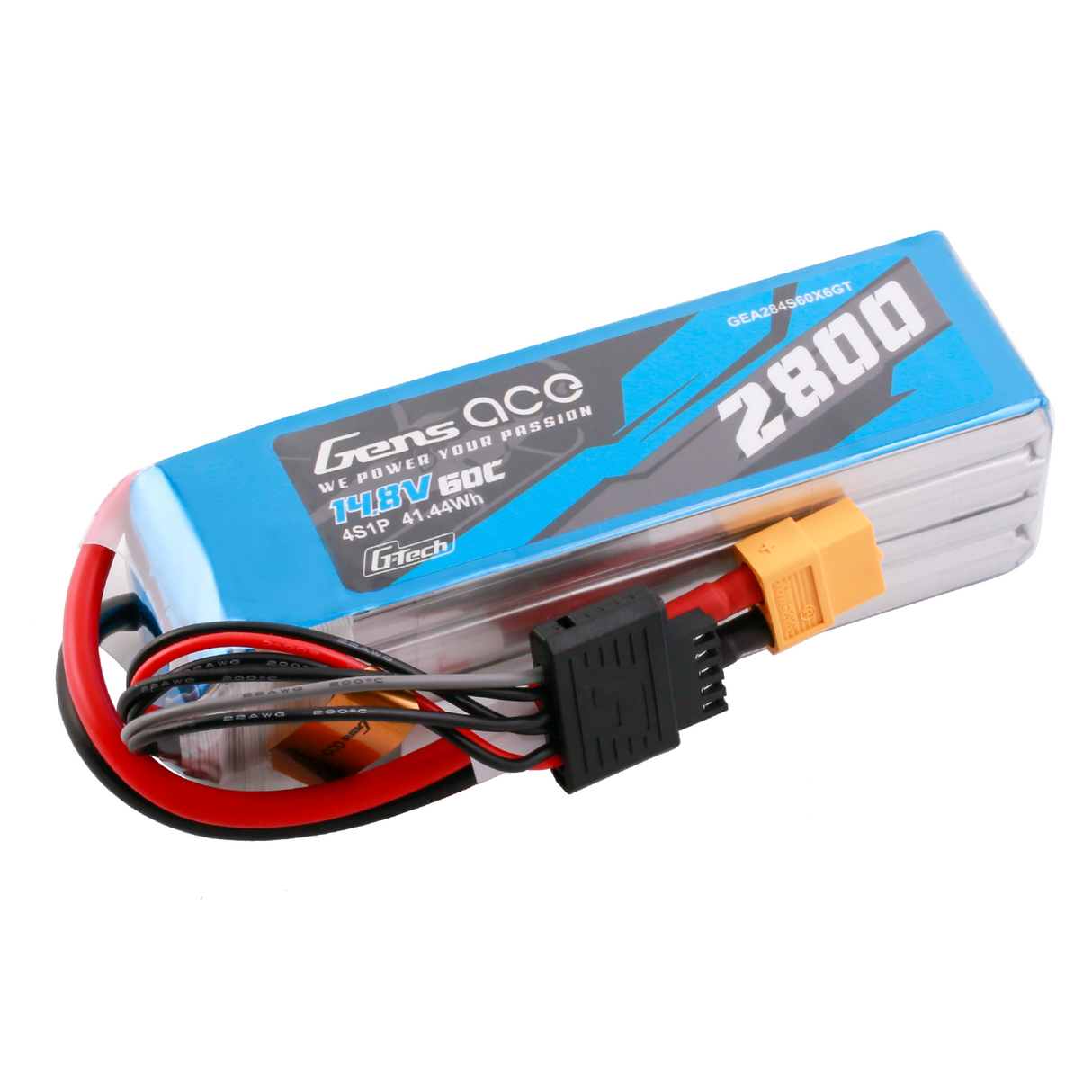 Gens ace G-Tech Soaring 2800mAh 14.8V 60C 4S1P LiPo Battery Pack with XT60 Plug