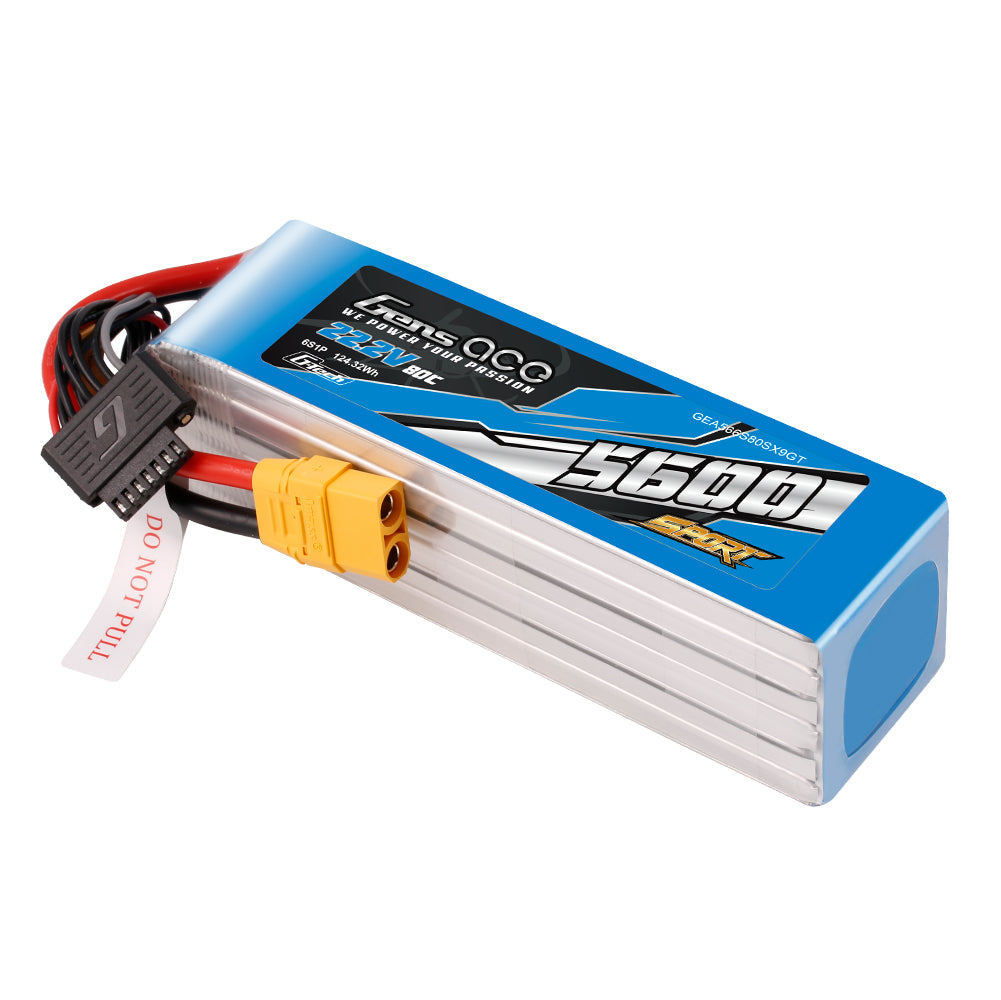 Gens Ace Sport  G-Tech 5600mAh 22.2V 80C 6S1P XT90 LIPO Battery Pack