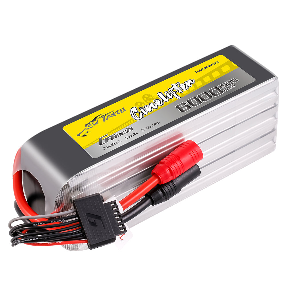 Tattu G-Tech 6000mah 22.2V 150C Lipo Battery with AS150 Plug