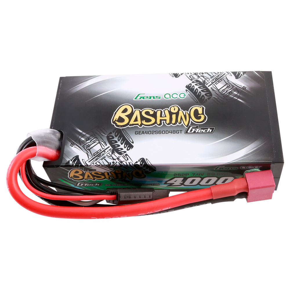 Gens ace G-Tech 4000mAh 2S2P 7.4V 60C HardCase 48# car Lipo Battery pack with T-plug