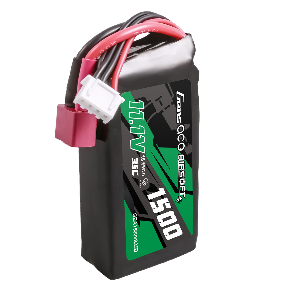 Gens ace 35C 1500mAh 3S1P 11.1V Airsoft Gun Lipo Battery with T Plug