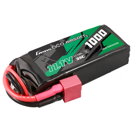 Gens ace 35C 1000mAh 3S1P 11.1V Airsoft Gun Lipo Battery with T Plug