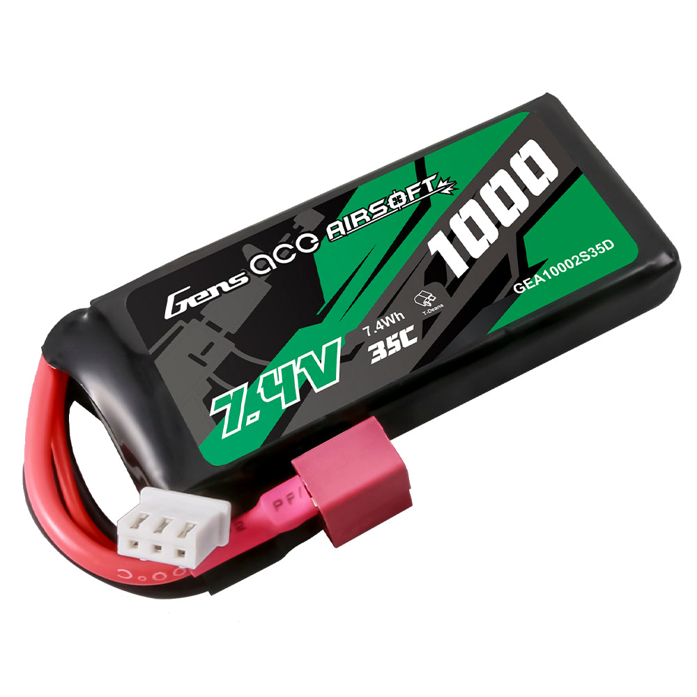 Gens ace 35C 1000mAh 2S1P 7.4V Airsoft Gun Lipo Battery with T Plug