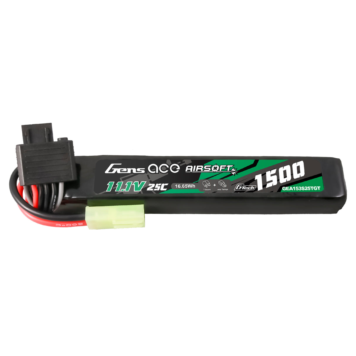 Gens ace G-Tech 25C 1500mAh 3S1P 11.1V Airsoft Gun Lipo Battery with Tamiya