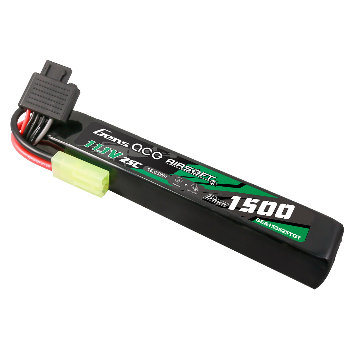 Gens ace G-Tech 25C 1500mAh 3S1P 11.1V Airsoft Gun Lipo Battery with Tamiya