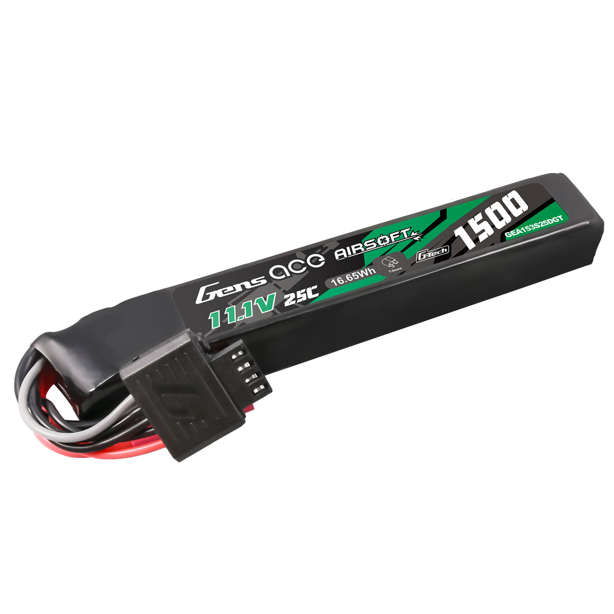 Gens ace G-Tech 25C 1500mAh 3S1P 11.1V Airsoft Gun Lipo Battery with T Plug