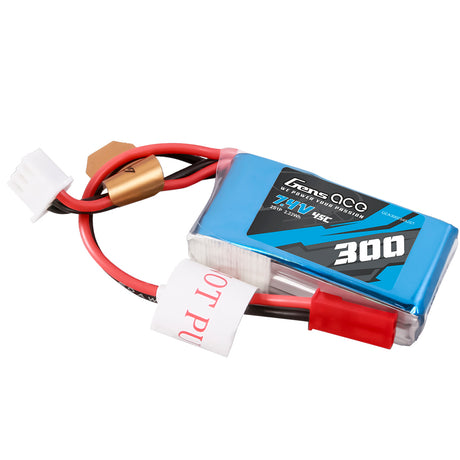 Gens ace 300mAh 7.4V 45C 2S1P Lipo Battery Pack with JST-SYP Plug