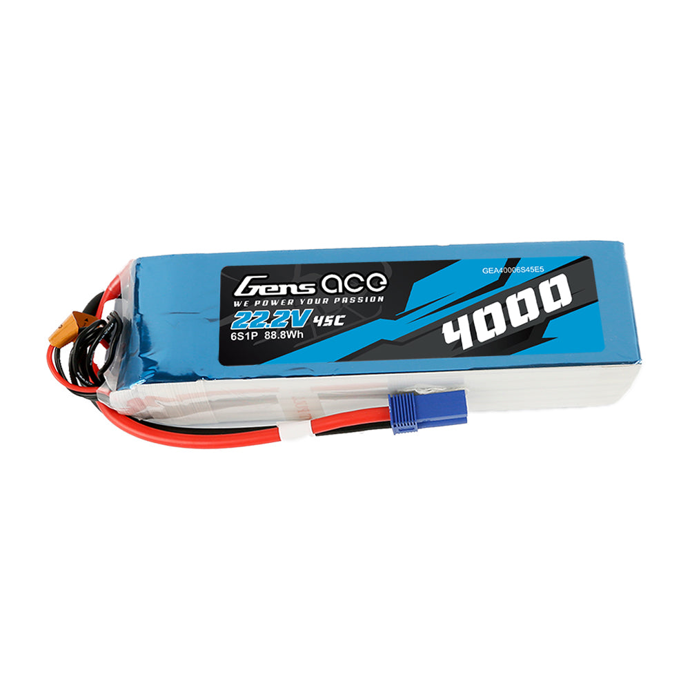 Gens ace 4000mAh 22.2V 45C 6S1P Lipo Battery Pack