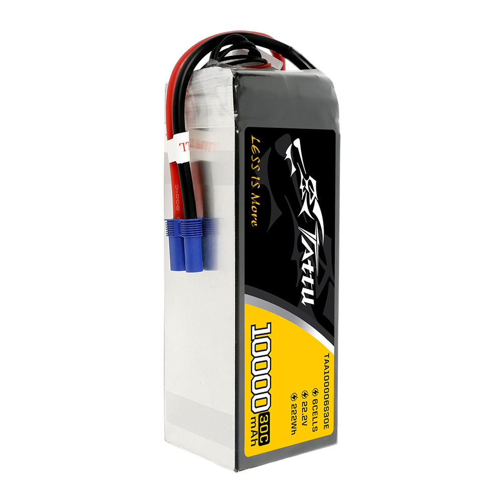 Tattu 10000MAH 22.2V 30C 6S1P Lipo Battery Pack with EC5 Plug