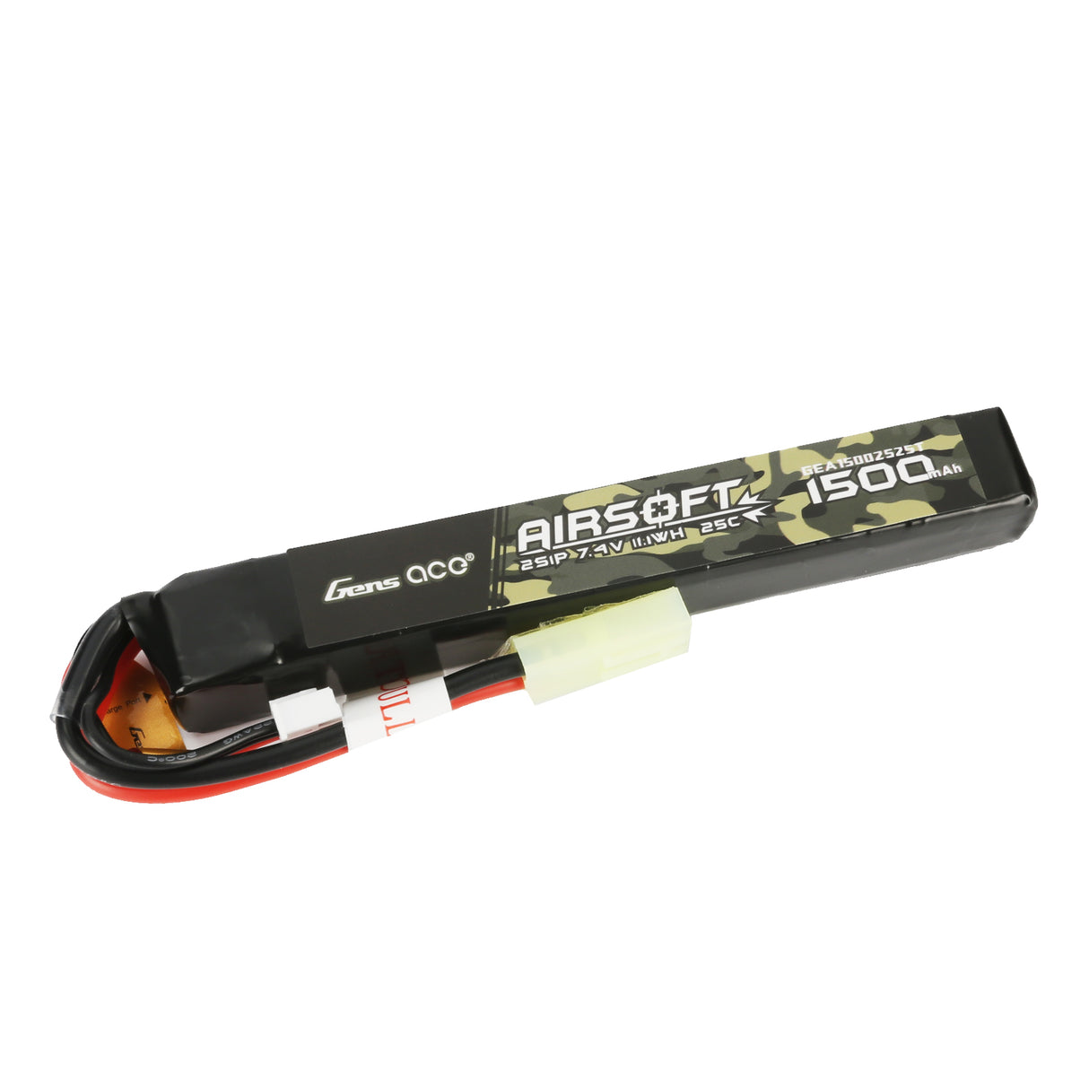 Gens ace 25C 1500mAh 2S1P 7.4V Airsoft Gun Lipo Battery with mini Tamiya Plug