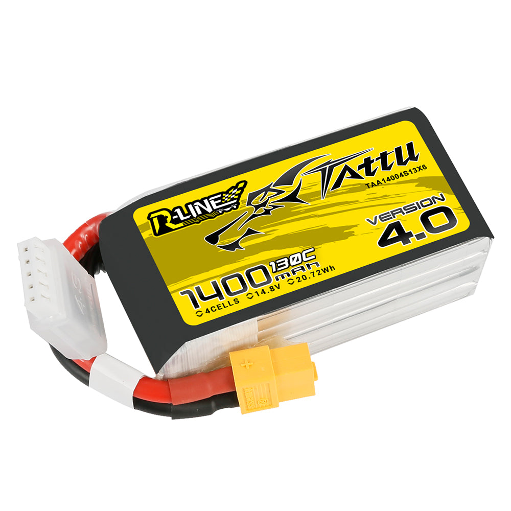 Tattu R-Line Version 4.0 1400mAh 4S 14.8V 130C Lipo Battery Pack with XT60 Plug