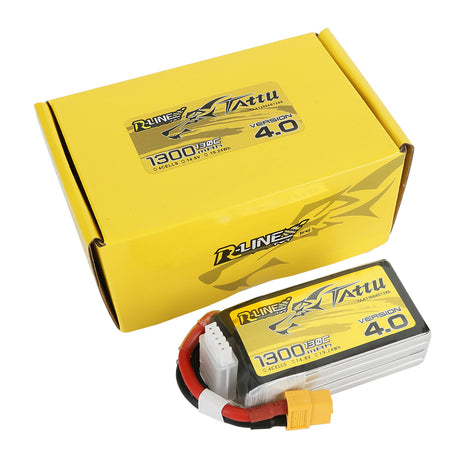 Tattu R-Line Version 4.0 1300mAh 4S 14.8V 130C Lipo Battery Pack with XT60 Plug