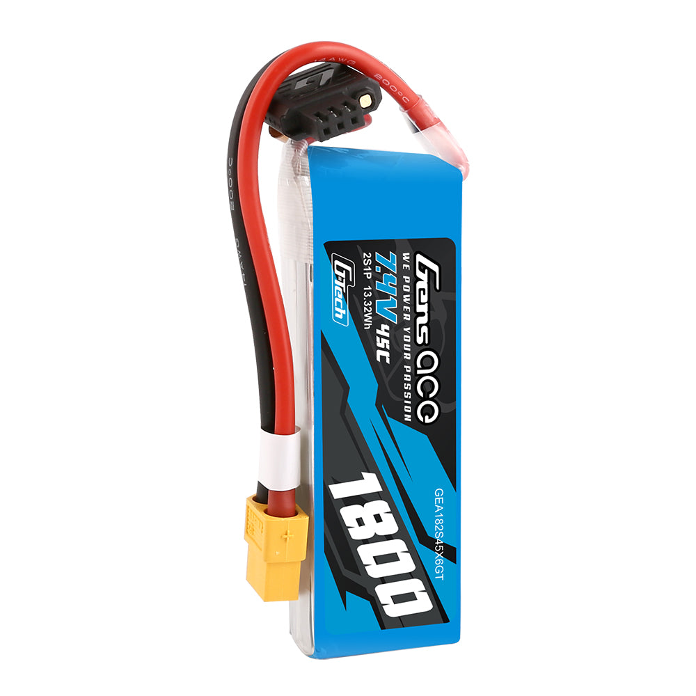 Gens ace G-Tech 1800mAh 7.4V 45C 2S1P Lipo Battery Pack with XT60 Plug