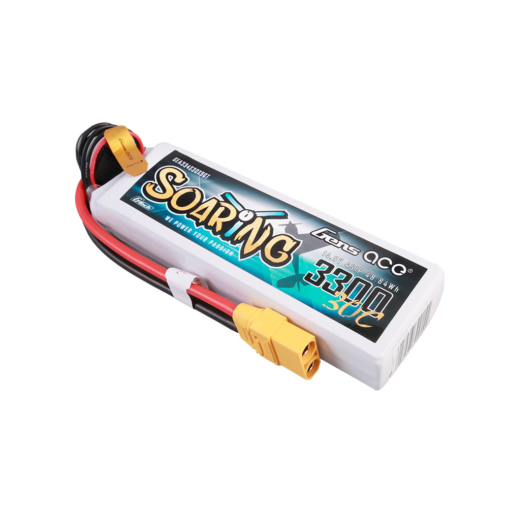 Gens ace G-Tech Soaring 3300mAh 14.8V 30C 4S1P Lipo Battery Pack with XT90 plug