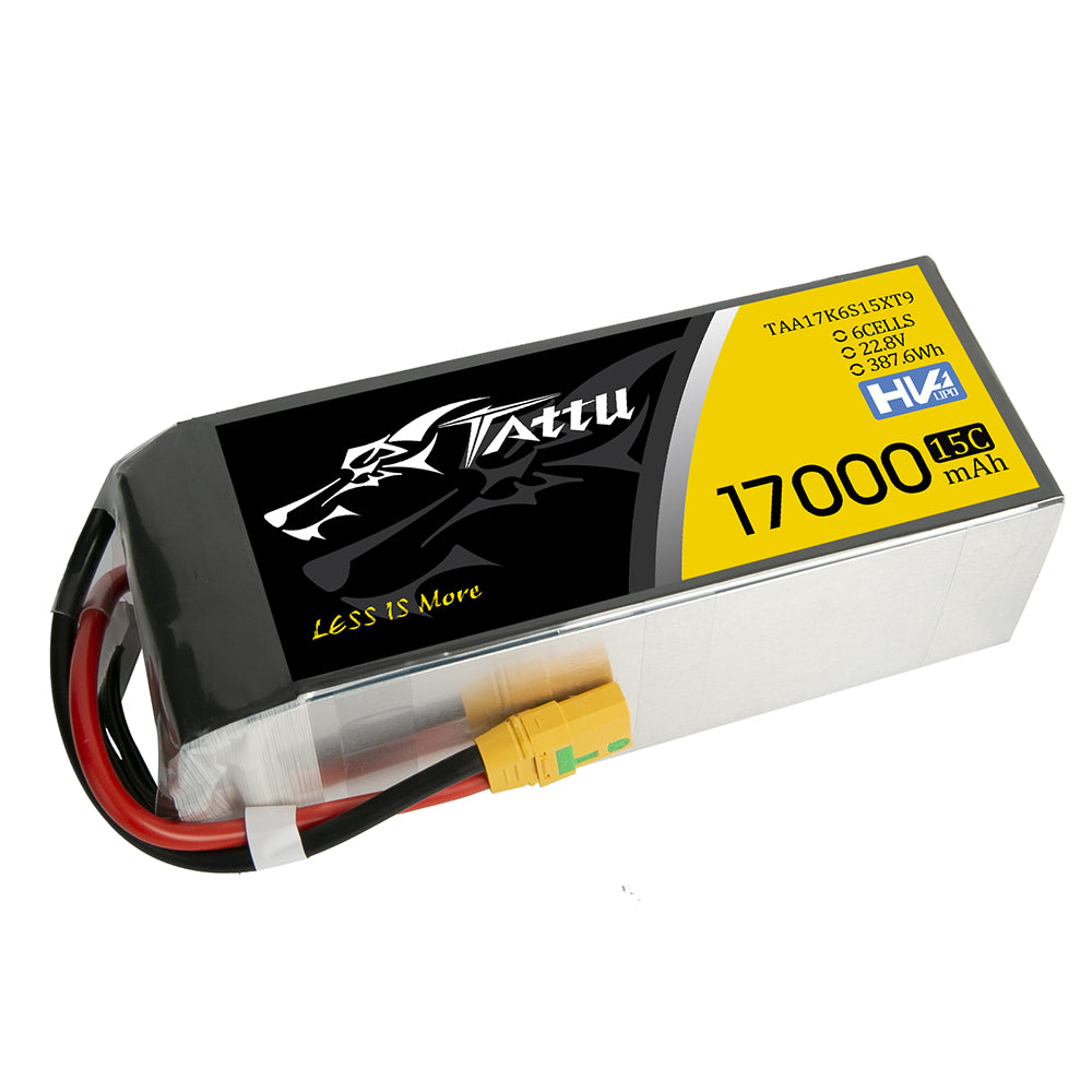 Tattu 17000mAh 22.8V 15C 6S1P HV High Voltage Lipo Battery with XT90-S(anti-spark) Plug