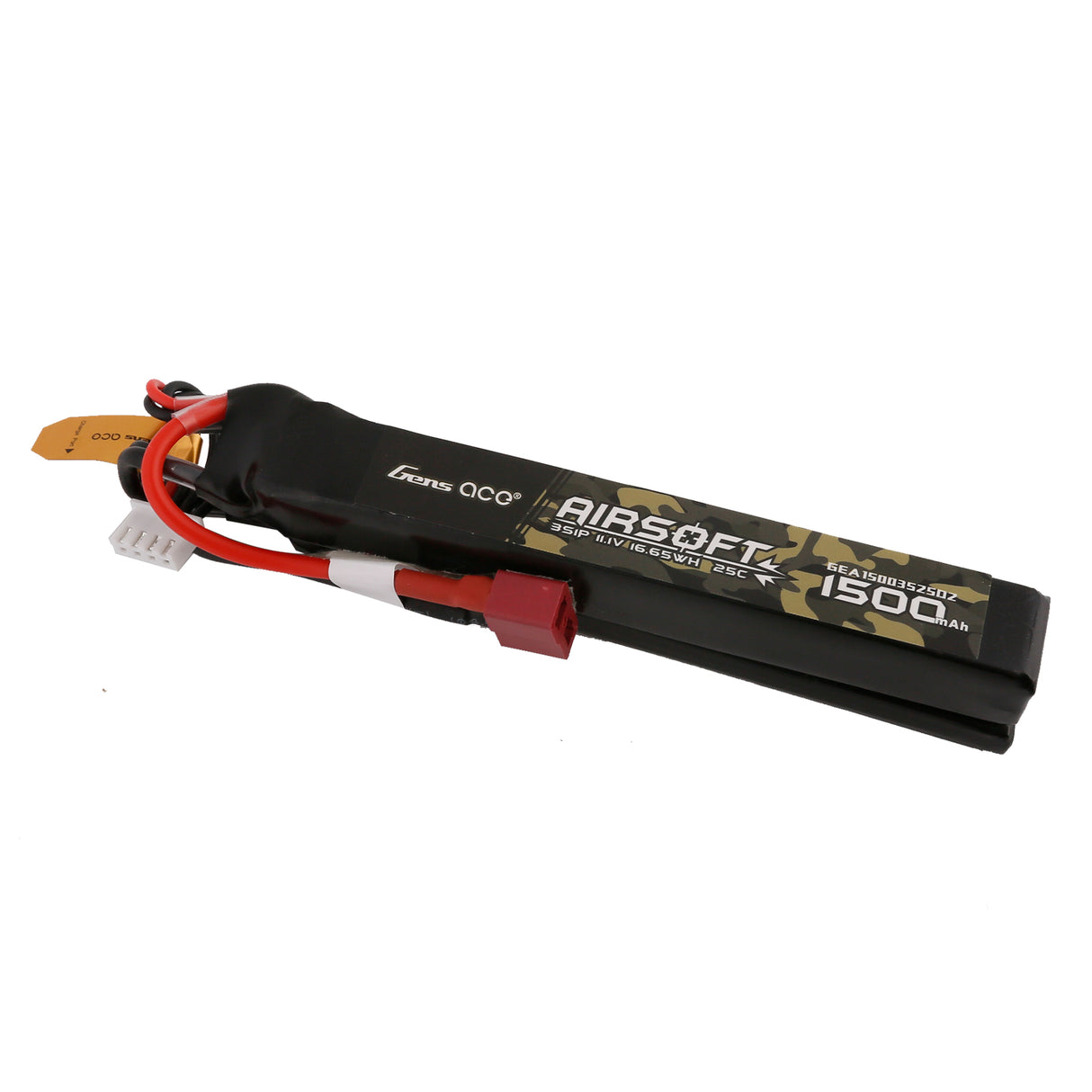 Gens ace 25C 1500mAh 3S1P 11.1V Nunchuck 2X Airsoft Gun Lipo Battery with T Plug