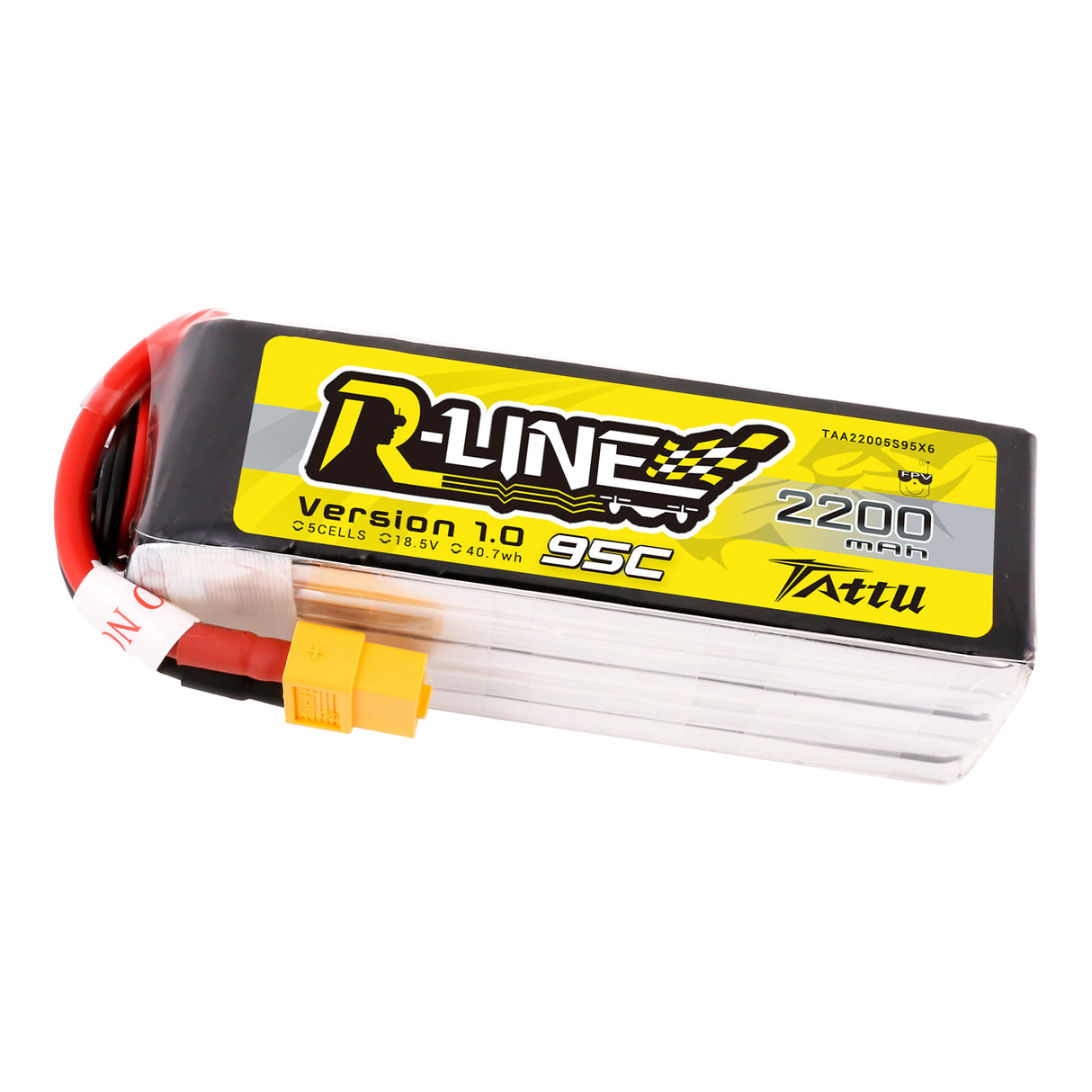 Tattu R-Line 18.5V 2200mah 5S 95C Lipo Battery with XT60 Plug