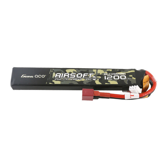 Gens ace 25C 1200mAh 2S1P 7.4V Airsoft Gun Lipo Battery with T Plug