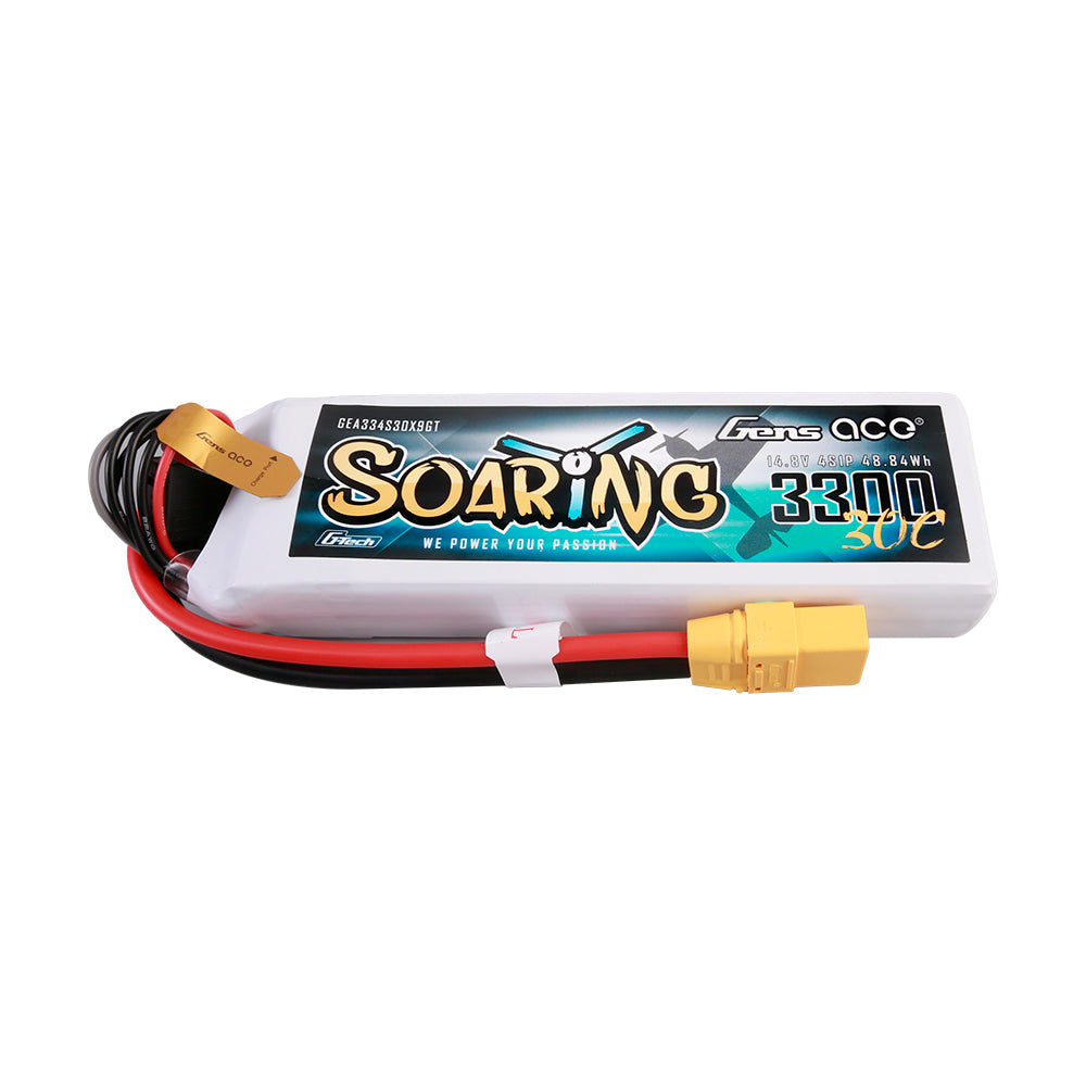 Gens ace G-Tech Soaring 3300mAh 14.8V 30C 4S1P Lipo Battery Pack with XT90 plug