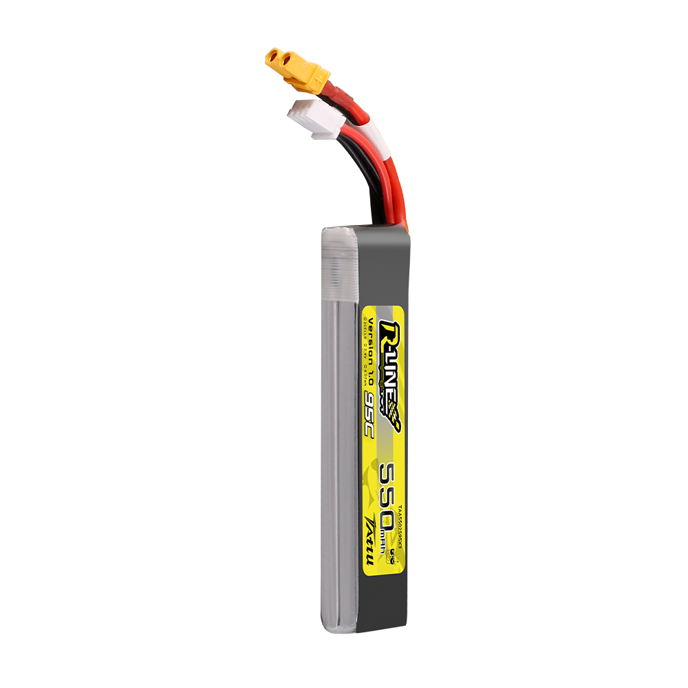 Tattu R-Line 550mAh 7.4V 2S1P 95C Lipo Battery Long-Pack