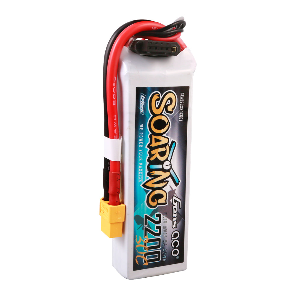 Gens ace G-Tech Soaring 2200mAh 11.1V 30C 3S1P Lipo Battery Pack with XT60 Plug