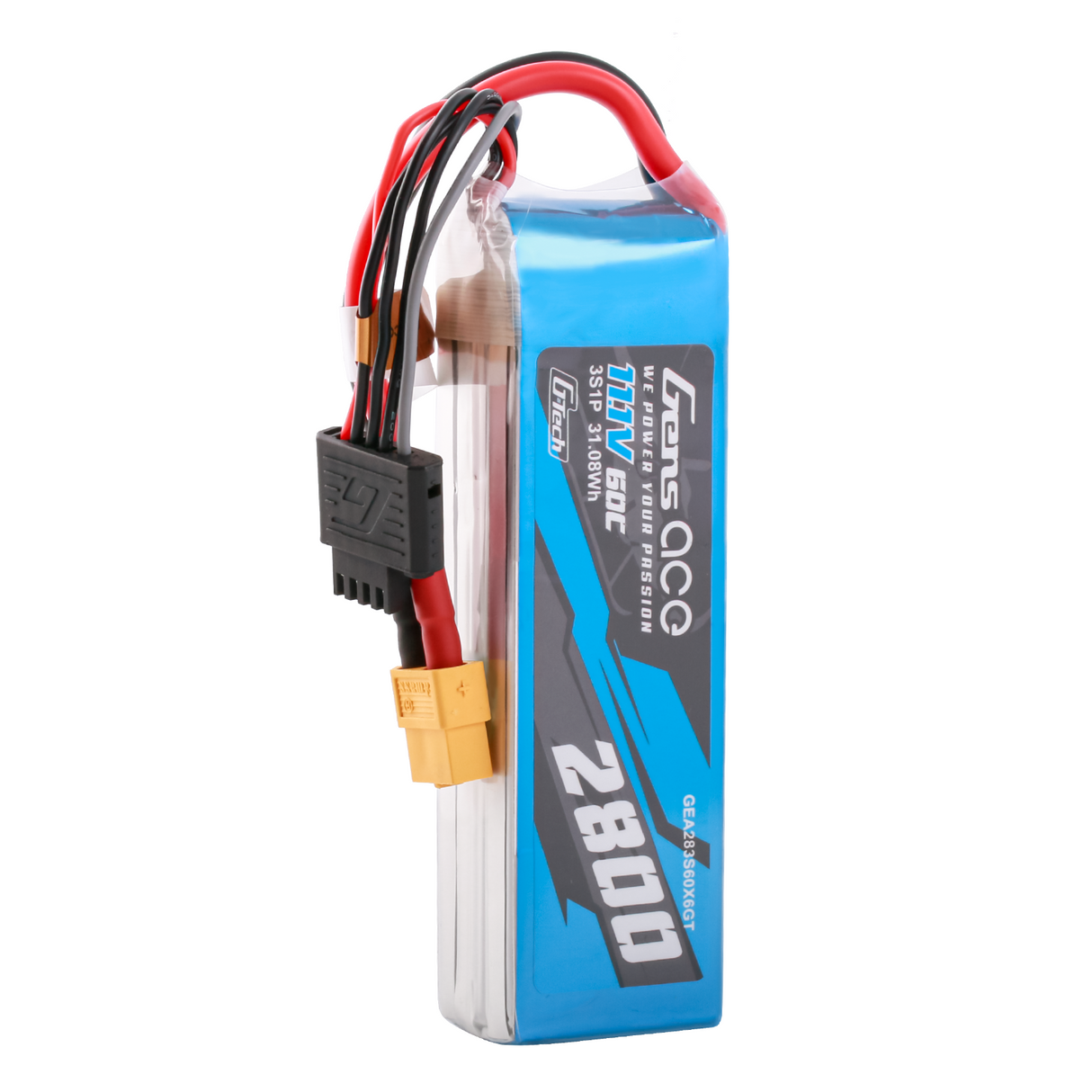 Gens ace G-Tech Soaring 2800mAh 11.1V 60C 3S1P LiPo Battery Pack with XT60 Plug