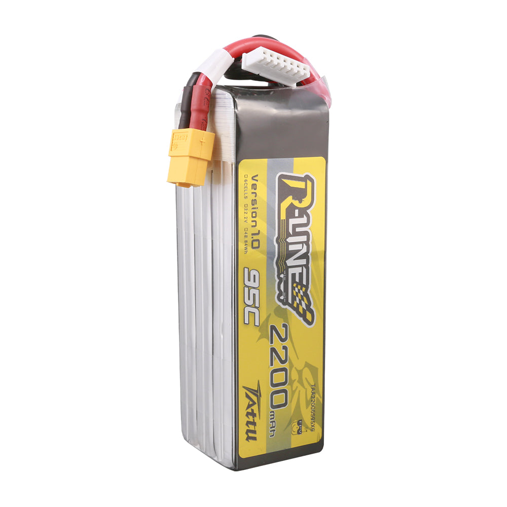 Tattu R-Line 22.2V 2200mAh 6S 95C Lipo Battery with XT60 Plug