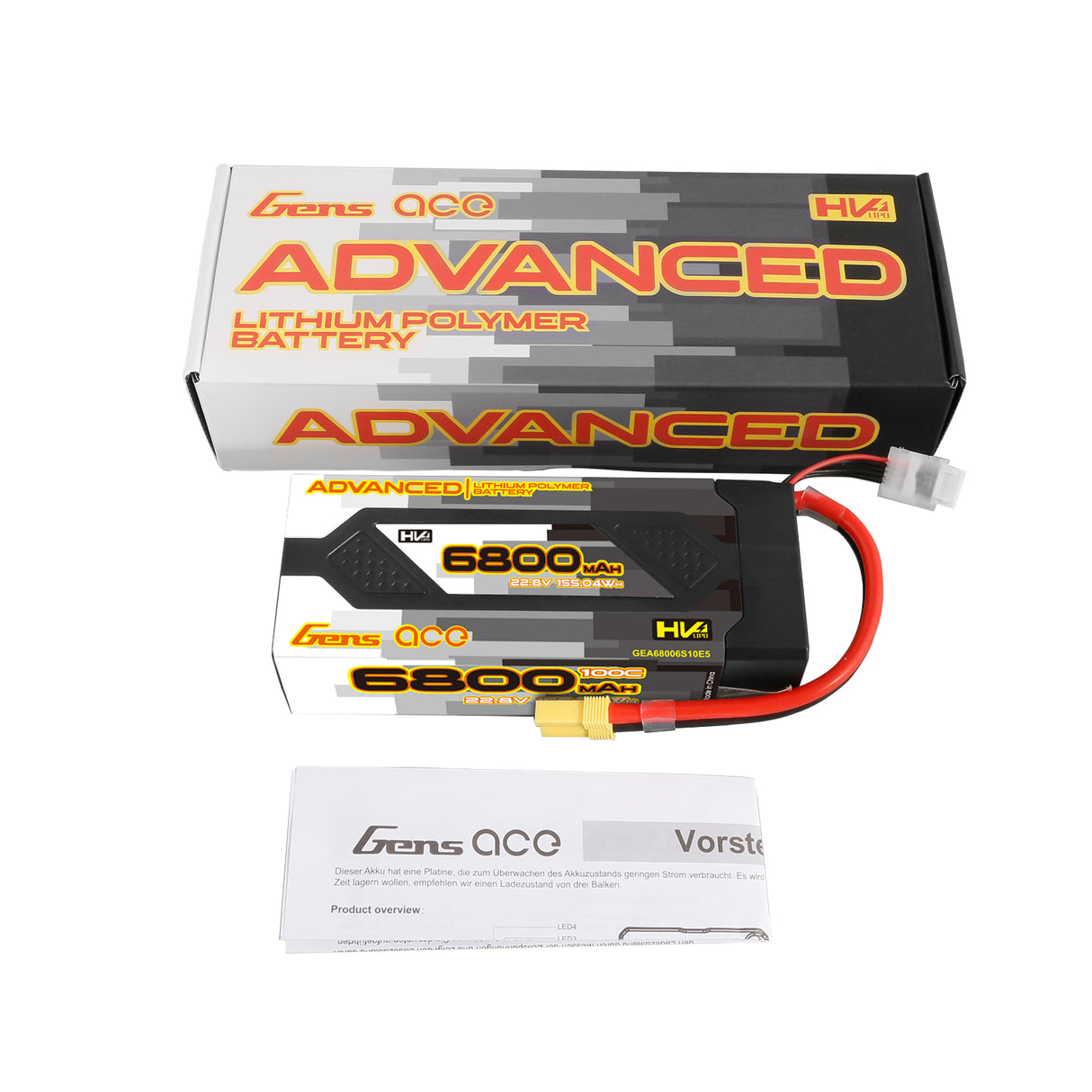 Gens ace Advanced 6800mAh 22.8V 100C 6S1P HardCase 61#Lipo Battery Pack with EC5