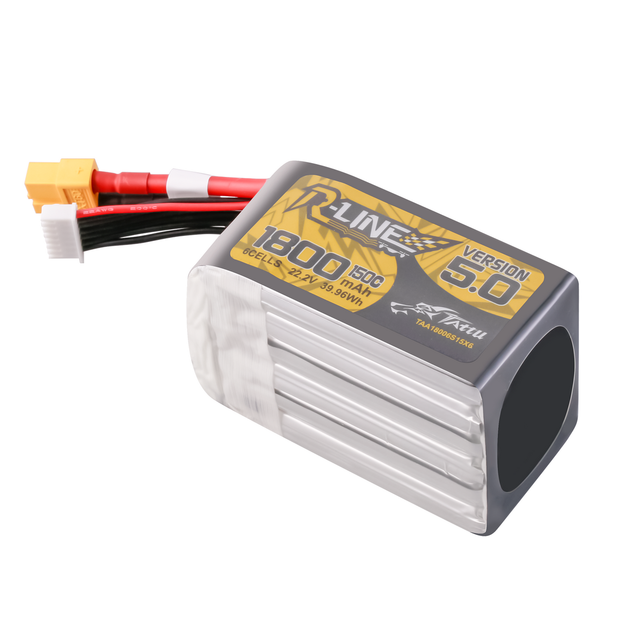 Tattu R-Line Version 5.0 1800mAh 22.2V 150C 6S Lipo Battery Pack with XT60 Plug