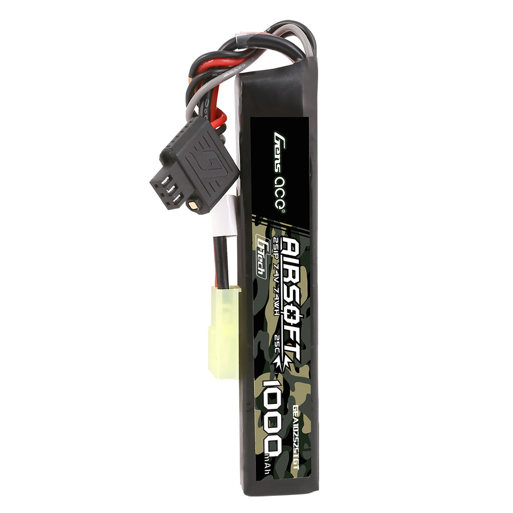 Gens ace G-Tech 25C 1000mAh 2S1P 7.4V Airsoft Gun Lipo Battery with mini Tamiya Plug