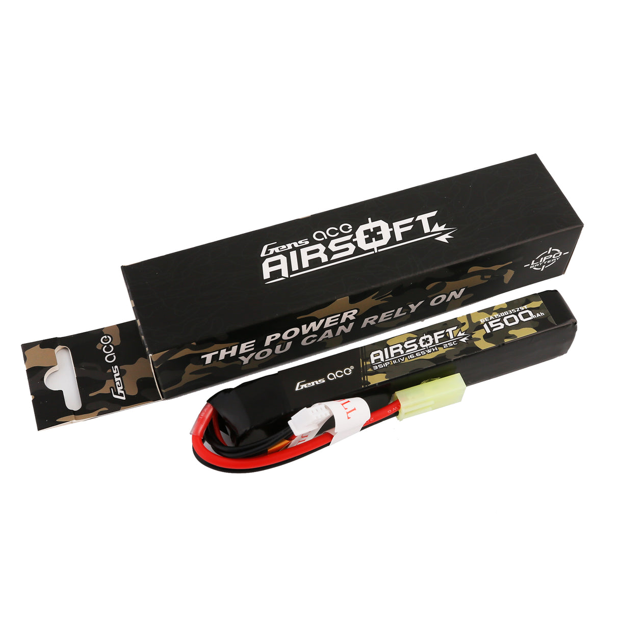 Gens ace 25C 1500mAh 3S1P 11.1V Airsoft Gun Lipo Battery with mini Tamiya Plug