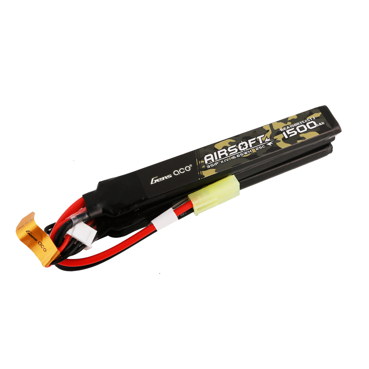 Gens ace 25C 1500mAh 3S1P 11.1V Nunchuck 3X Airsoft Gun Lipo Battery with mini Tamiya Plug