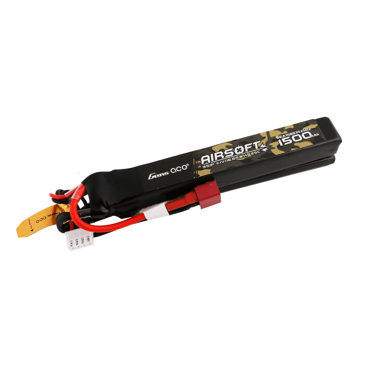 Gens ace 25C 1500mAh 3S1P 11.1V Nunchuck 2X Airsoft Gun Lipo Battery with T Plug