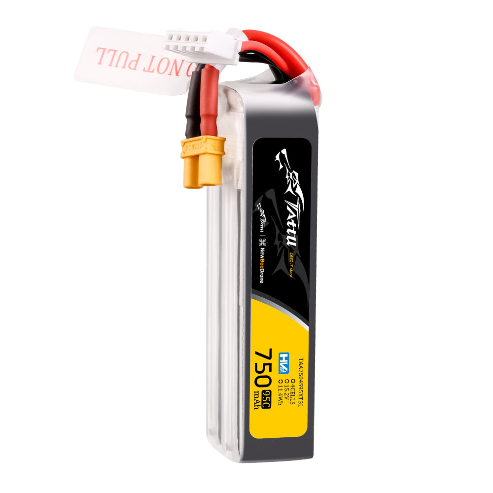 Tattu Lipo 750mAh 95C 4S1P 15.2V HV XT30U-F Long-Pack