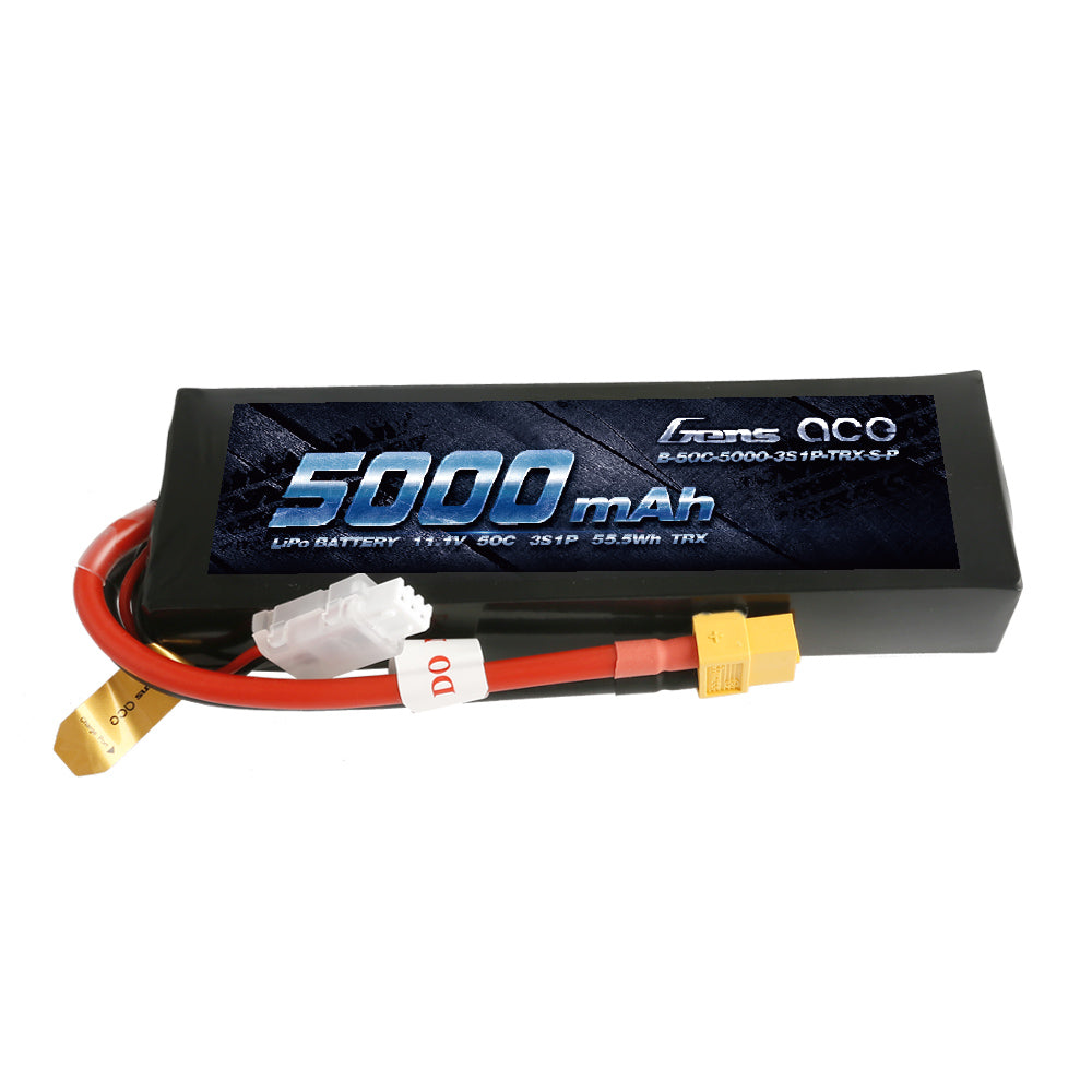 Gens ace 5000mAh 11.1V 50C 3S1P Short-Size Lipo With XT60 Plug