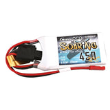 Gens ace G-Tech Soaring 450mAh 7.4V 30C 2S1P Lipo Battery Pack with JST-SYP Plug