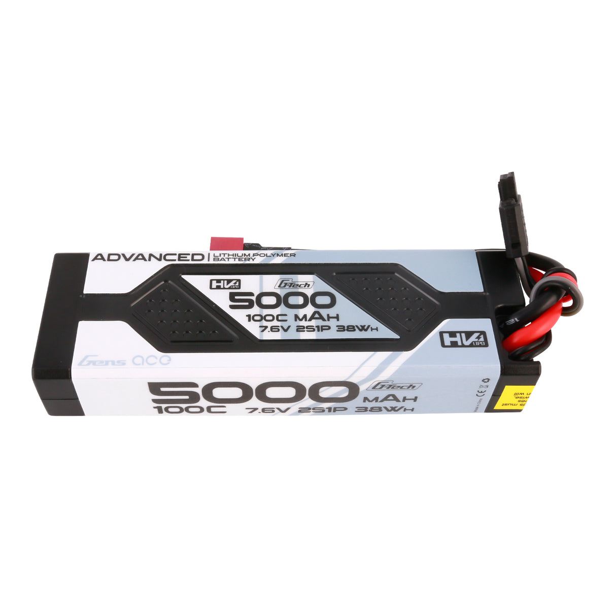 Gens ace Advanced G-Tech 5000mAh 7.6V 2S1P 100C HV car Lipo Battery Pack Hardcase with Deans(T) Plug