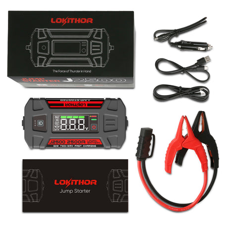 Lokithor 2500A 12V 55Wh Lithium Jump starter 4S LiFePO? Type-C PD60W Two-way fast charging