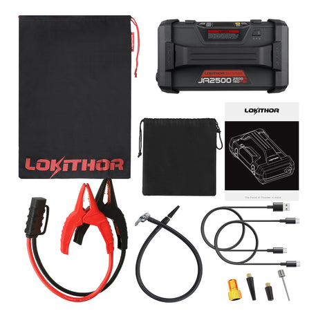 Lokithor 2500A 12V 46Wh Lithium Jump starter 4S LiFePO? Type-C PD60W Two-way fast charging